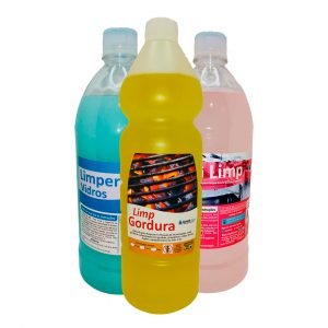 Kit 1 - Limp Grill, Limper Vidros e Mult Limp Refil Economico